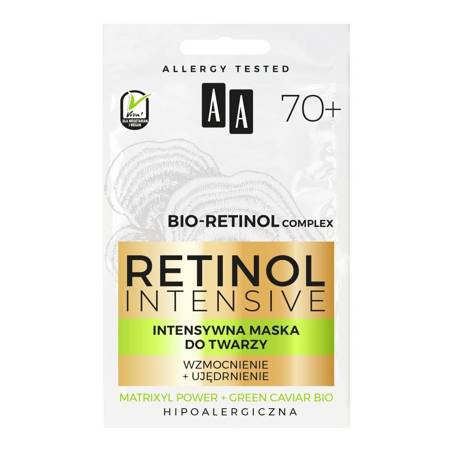 AA Retinol 70+ Maska do twarzy wzmocnienie+ujędrnienie 2x5ml